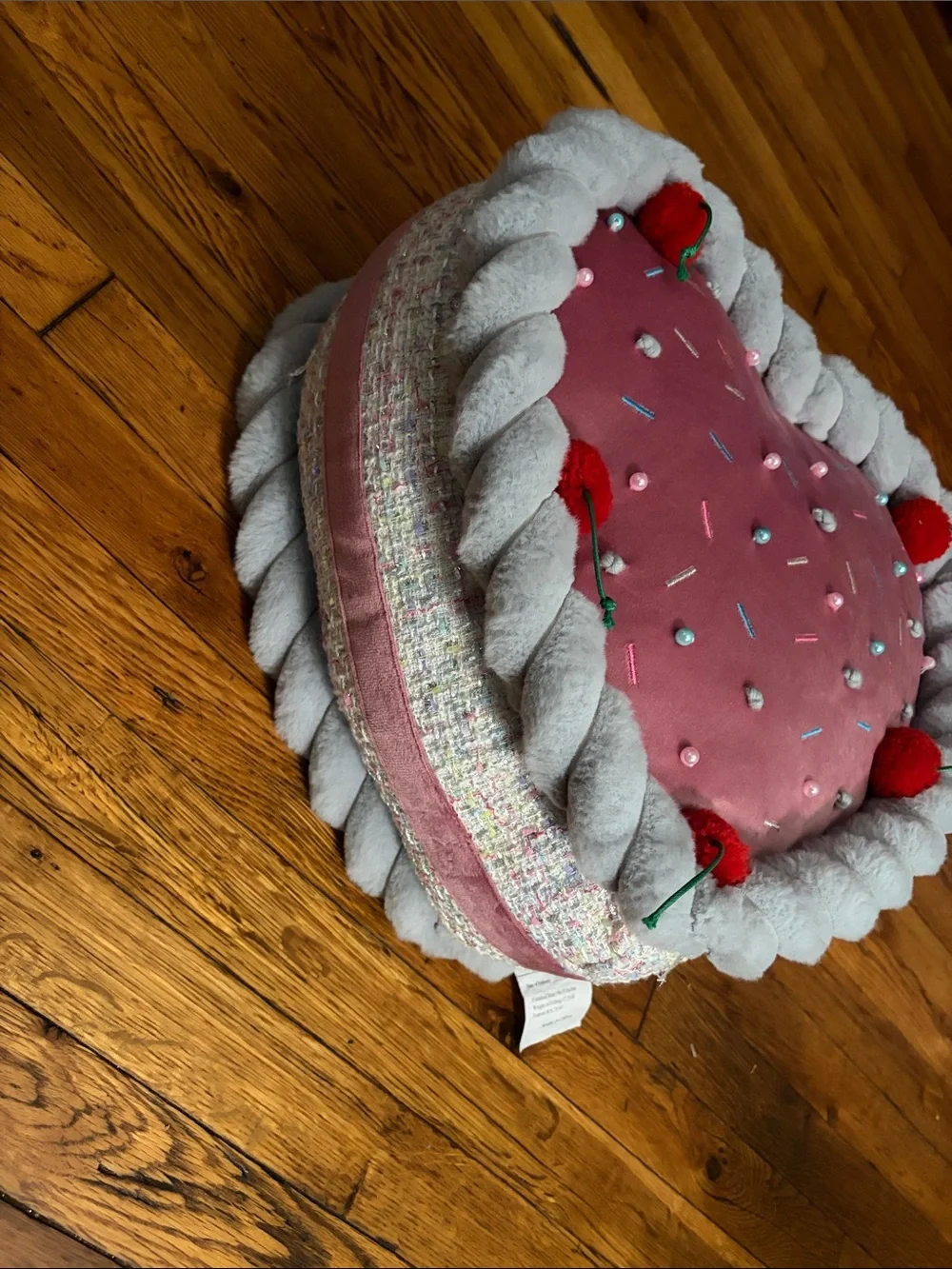 cupcakes & cashmere Plush Faux Fur Throw in Gray with Berry Backing